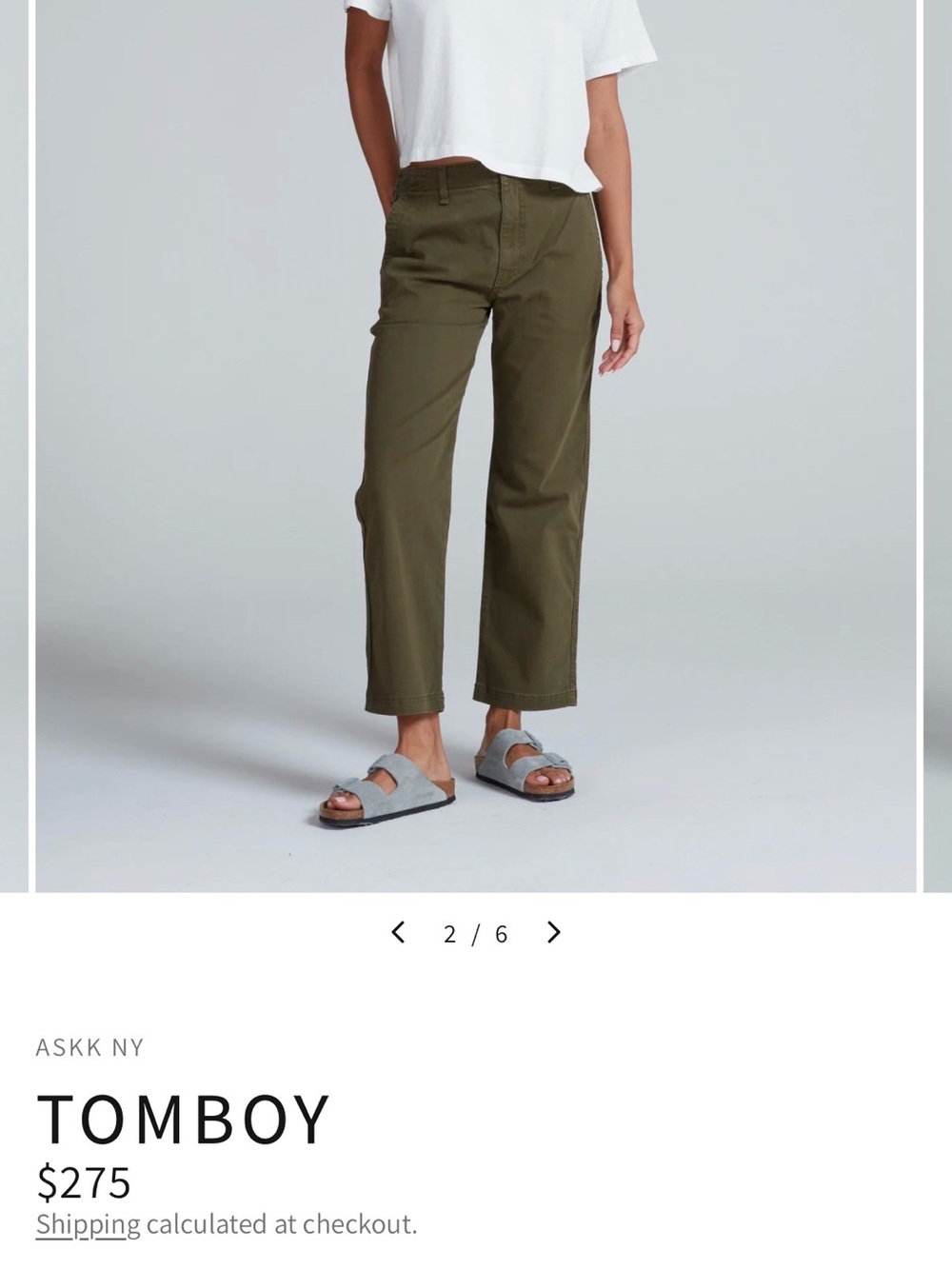 ASKK NY Tomboy Straight-Leg Pants — Olive